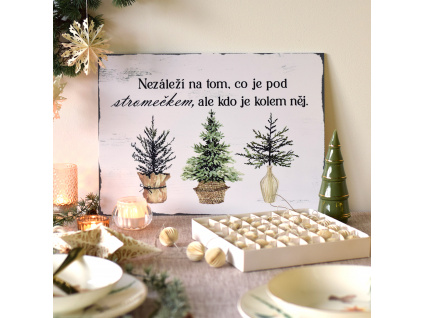 Vánoční cedule se stromečky