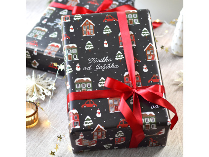 Balicí papír - Zasněžená vesnička - 3 XXL archu