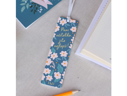 Dřevěná záložka do knížky - Paní učitelko, jste nejlepší!