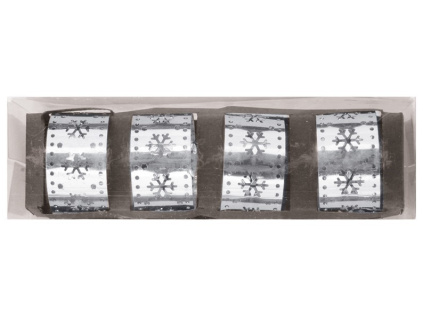 Kroužky na ubrousky kovové stříbrné 4,5 cm, 4 ks