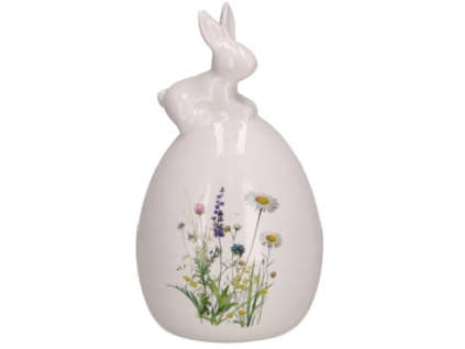 Keramický zajíc Fionn na vejci, Ø12,5 cm
