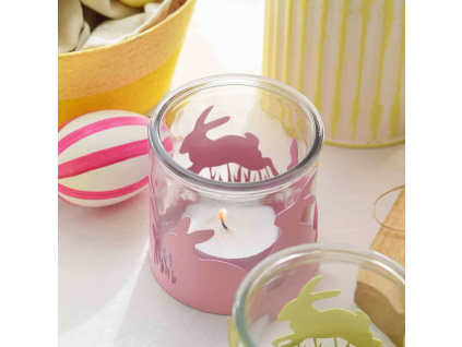 Kovový svícen Landa - růžový, 10 cm