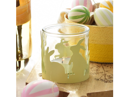 Kovový svícen Landa - žlutý, 10 cm