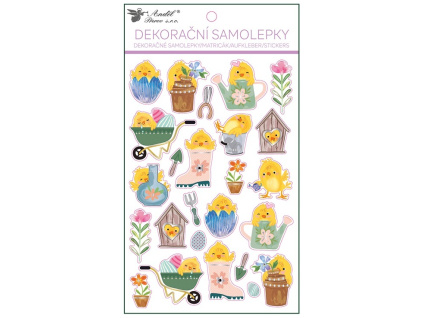 Samolepky kuřátka plastické s leskem 14,5 x 25 cm