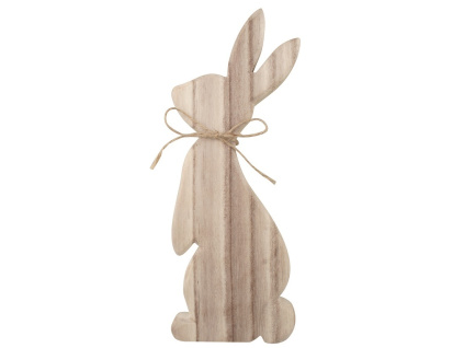 Zajíc dřevěný s mašlí na postavení 9 x 25 x 2 cm