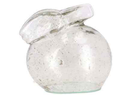 Skleněný zajíc Seelze, délka 13 cm, šířka 9 cm, výška 13 cm, čirý