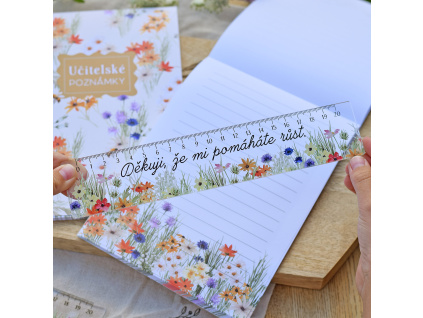 Pravítko Barevná louka - Děkuji, že mi pomáháte růst.