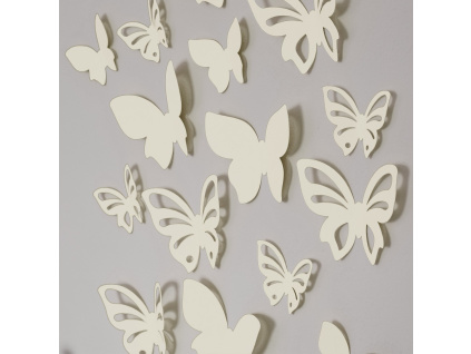 3D motýl - červený (Varianta 3D motýl - červený 3 kompletní sety (24 ks motýlů) Set)