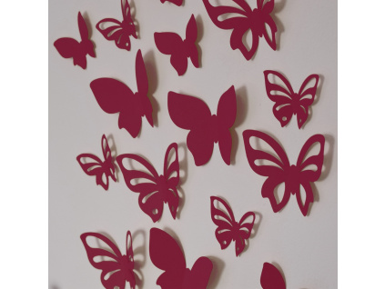 3D motýl - fialový (Varianta 3D motýl - fialový 3 kompletní sety (24 ks motýlů) Set)