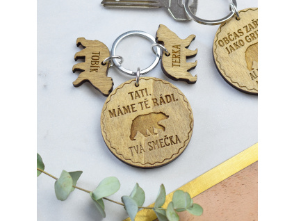 Klíčenka s medvědem - Tvá smečka (Varianta Klíčenka s medvědem - Tvá smečka 5-6 jmen)