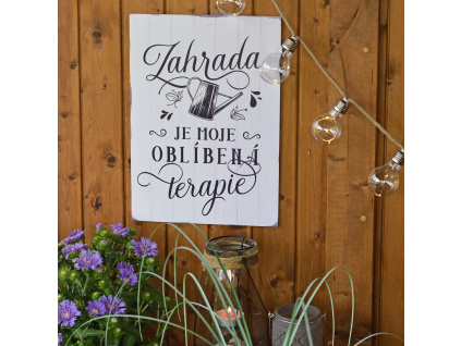 Cedulka Zahrada je moje oblíbená terapie