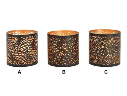 Kovové svícny se vzory - 3 varianty (Varianta Kovové svícny se vzory - 3 varianty C)