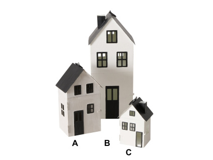 Kovová lucerna - bílý domeček, 3 druhy (Varianta Kovová lucerna - bílý domeček, 3 druhy C)