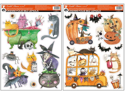 Okenní fólie Halloween s glitrem 29 x 41 cm (Varianta Okenní fólie Halloween s glitrem 29 x 41 cm B)