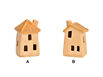 Keramický domeček béžový, 5x9x4cm - 2 druhy (Varianta Keramický domeček béžový, 5x9x4cm - 2 druhy B)
