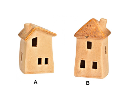 Keramický domeček béžový, 7x12x6cm - 2 druhy (Varianta Keramický domeček béžový, 7x12x6cm - 2 druhy B)