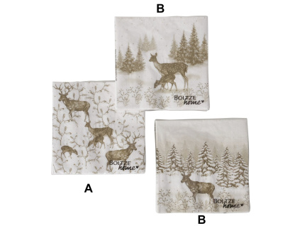 Papírové ubrousky - 20 ks srnky - 3 motivy (Varianta Papírové ubrousky - 20 ks srnky - 3 motivy C)