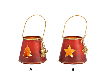 Kovová lucerna s hvězdou - 2 druhy, 12x11x12cm (Varianta Kovová lucerna s hvězdou - 2 druhy, 12x11x12cm B)