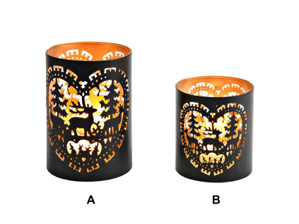 Černý kovový svícen, jelen - 2 druhy (Varianta Černý kovový svícen, jelen - 2 druhy B)