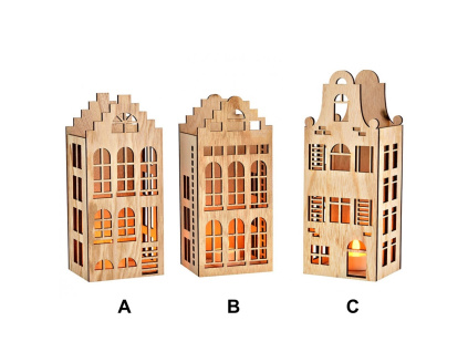 Domeček z přírodního dřeva - 9 cm (Varianta Domeček z přírodního dřeva - 9 cm C)