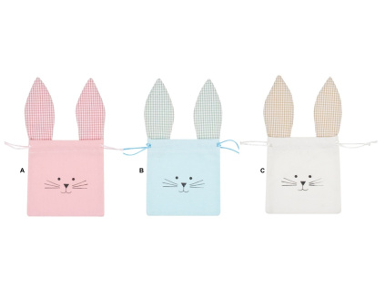Pytlík textilní zajíc 13 x 13 cm - 3 druhy (Varianta Pytlík textilní zajíc 13 x 13 cm - 3 druhy C)