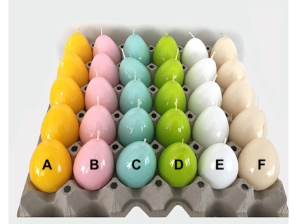 Velikonoční svíčka - barevné vajíčko, 60g, různé barvy (Varianta Velikonoční svíčka - barevné vajíčko, 60g, různé barvy F)