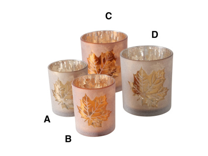 Podzimní skleněný svícen 4 druhy (Varianta Podzimní skleněný svícen 4 druhy D Varianta)