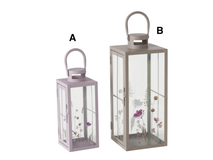 Kovová lucerna s květinami - Mathilda (Varianta Kovová lucerna s květinami - Mathilda B Varianta)