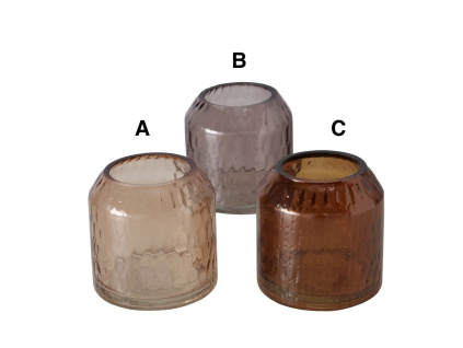 Skleněný svícen, 10x10 cm - 3 barvy (Varianta Skleněný svícen, 10x10 cm - 3 barvy C Varianta)