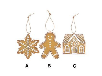 Vánoční dekorace na zavěšení - 3 druhy, 40g (Varianta Vánoční dekorace na zavěšení - 3 druhy, 40g C Varianta)