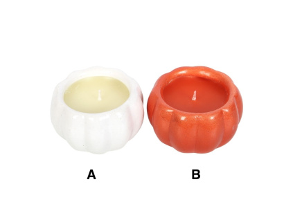 Podzimní svícen se svíčkou - dýně, 2 barvy (Varianta Podzimní svícen se svíčkou - dýně, 2 barvy B Varianta)