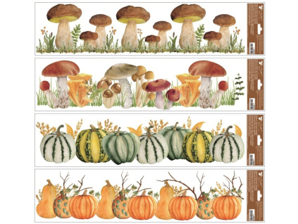 Okenní fólie hříbky a dýně 64 x 15 cm (Varianta Okenní fólie hříbky a dýně 64 x 15 cm D Varianta)