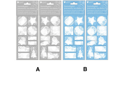 Samolepicí jmenovky na dárky 10 x 28 cm, 10 ks (Varianta Samolepicí jmenovky na dárky 10 x 28 cm, 10 ks B Varianta)