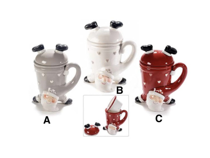 Vánoční hrnek na čaj se sítkem na bylinky - 3 barvy (Varianta Vánoční hrnek na čaj se sítkem na bylinky - 3 barvy C Varianta)