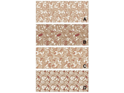 Balicí papír větvičky s ražbou mix 4 motivů 70 g, 200 x 70 cm (Varianta Balicí papír větvičky s ražbou mix 4 motivů 70 g, 200 x 70 cm D Varianta)