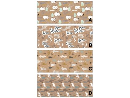 Balicí papír zima s ražbou mix 4 motivů 70 g, 200 x 70 cm (Varianta Balicí papír zima s ražbou mix 4 motivů 70 g, 200 x 70 cm D Varianta)
