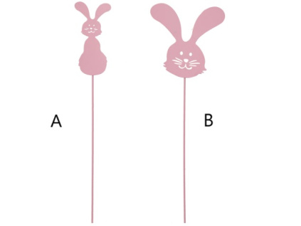 Kovový zápich - zajíček Landa, růžový - 2 druhy (Varianta Kovový zápich - zajíček Landa, růžový - 2 druhy B Varianta)