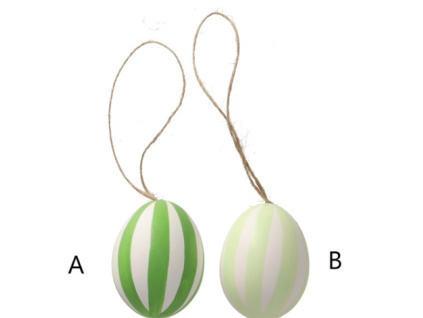 Vajíčko s pruhy - zelené, 2 druhy (Varianta Vajíčko s pruhy - zelené, 2 druhy B Varianta)
