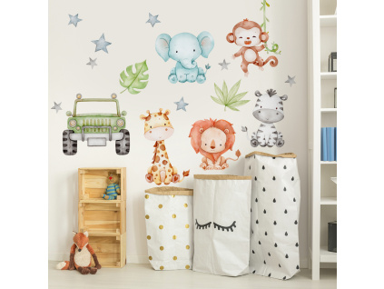 Samolepka na zeď - Safari babies XL