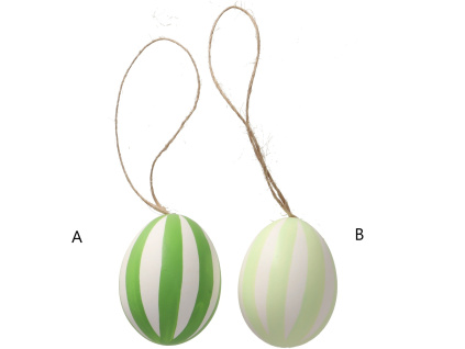 Vajíčko s pruhy - zelené, 8 cm - 2 druhy (Varianta Vajíčko s pruhy - zelené, 8 cm - 2 druhy B Varianta)
