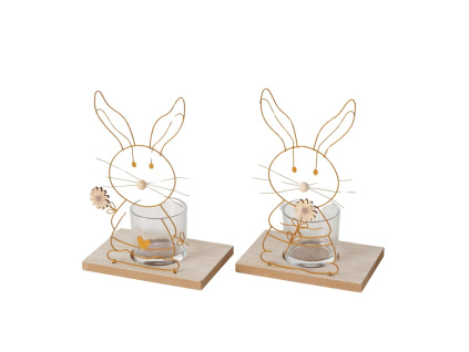 Svícen - králíček s květinou, 2 druhy (Varianta Svícen - králíček s květinou, 2 druhy B Varianta)