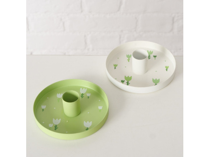 Kovový svícen s květinami - 2 barvy (Varianta Kovový svícen s květinami - 2 barvy B Varianta)