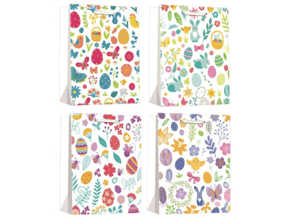 Taška papírová velikonoční se zlatou ražbou M 18 x 23 x 10 cm (Varianta Taška papírová velikonoční se zlatou ražbou M 18 x 23 x 10 cm D Varianta)