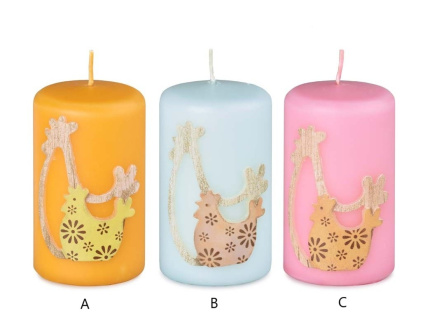 Svíčka 50x80mm Slepička - 3 druhy (Varianta Svíčka 50x80mm Slepička - 3 druhy C Varianta)