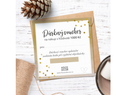 Dárkový voucher s obálkou - hodnota : 1000,- Kč
