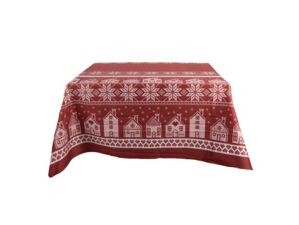 tablecloth 140x220 cm red polyester