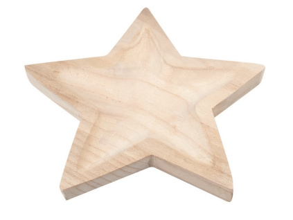 Dekorační mísa hvězda dřevěná 25,5 x 4,5 x 25,5 cm