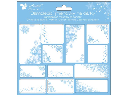 Samolepicí jmenovky na dárky 20,5 x 20,5 cm, 12 ks