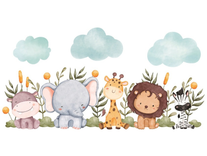 Samolepka na zeď barevná pruh Safari 32 x 60 cm