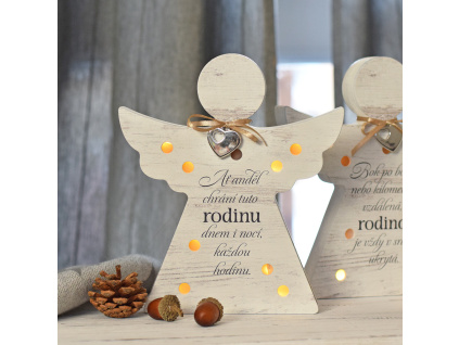 LED Svítící anděl - Anděl strážný